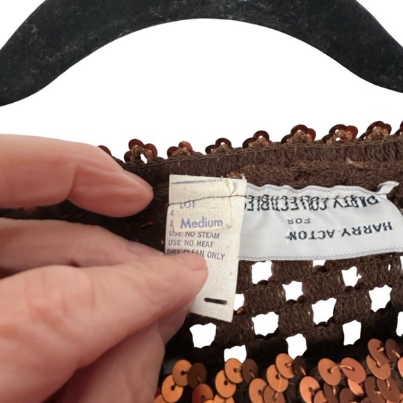 Harry Acton Party Collectibles Vintage Copper Fully Sequined Evening Top Sz M - Picture 9 of 10